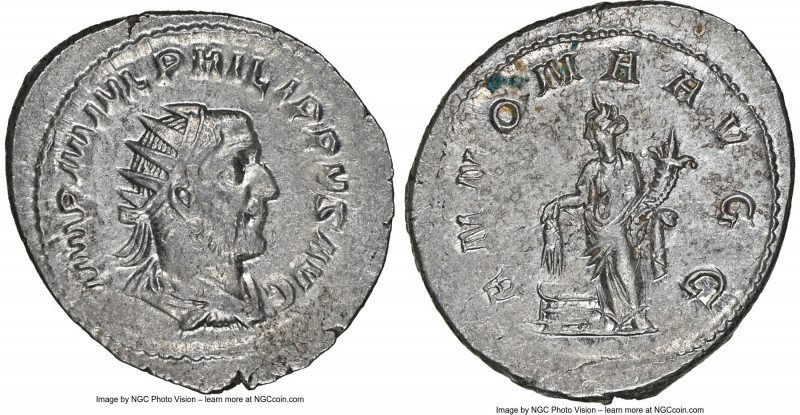 Philip I (AD 244-249). AR antoninianus (24mm, 4.40 gm, 12h). NGC AU 3/5 - 4/5. R...