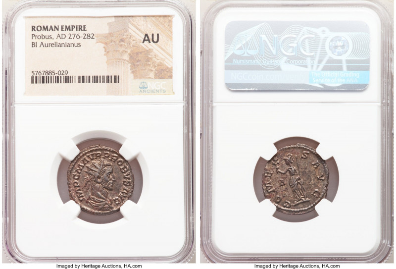 Probus (AD 276-282). BI antoninianus (22mm, 11h). NGC AU. Lugdunum. IMP PROBVS P...