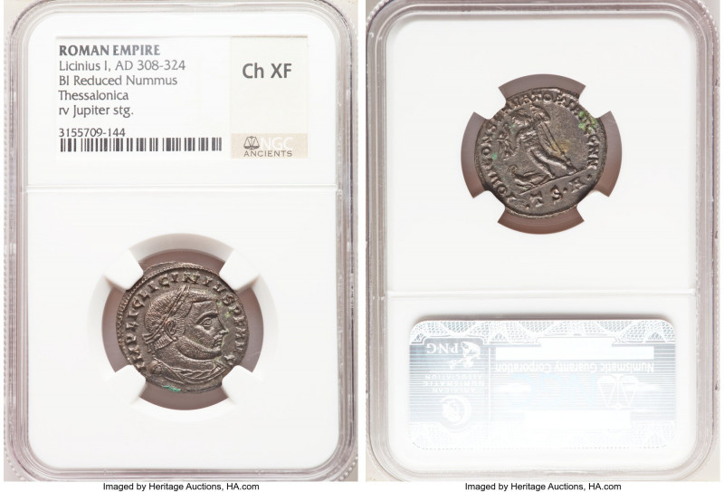 Licinius I (AD 308-324). BI follis or reduced nummus (23mm, 5h). NGC Choice XF. ...