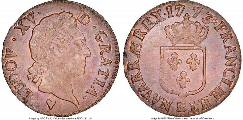 Louis XV 1/2 Sol 1773-BB MS62 Brown NGC, Strasbourg mint, KM544.3.

HID0980124...