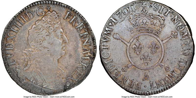 Louis XIV 1/2 Ecu 1701-A VF35 NGC, Paris mint, KM325.1.

HID09801242017

© 2...