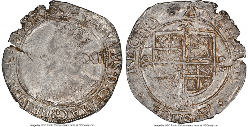 Charles I Shilling ND (1639-1640) AU55 NGC, Tower mint, Triangle mm, S-2797. 6.0...