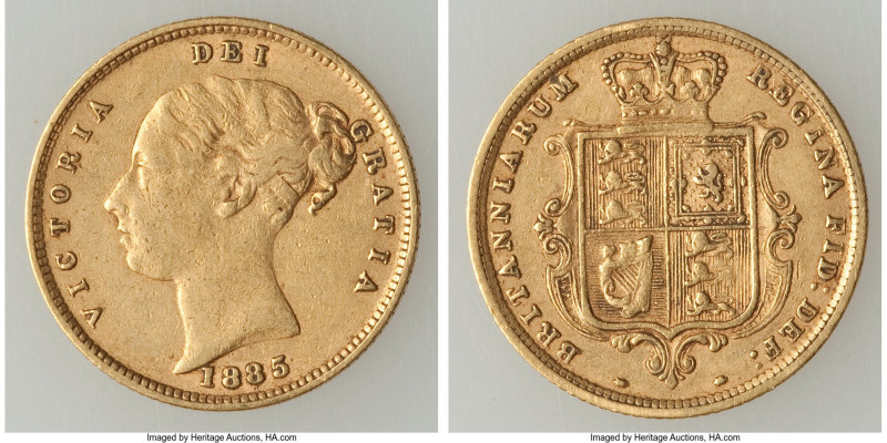 Victoria gold 1/2 Sovereign 1885 VF, KM735.1, S-3861. AGW 0.1177 oz.

HID09801...