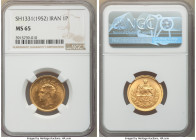 Muhammad Reza Pahlavi gold Pahlavi SH 1331 (1952) MS65 NGC, KM1162. AGW 0.2354 oz.

HID09801242017

© 2022 Heritage Auctions | All Rights Reserved...