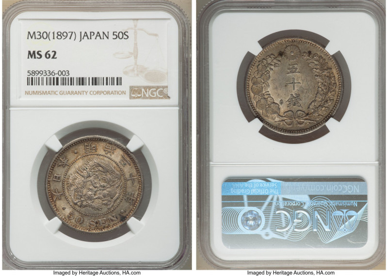 Meiji 50 Sen Year 30 (1897) MS62 NGC, KM-Y25.

HID09801242017

© 2022 Herita...