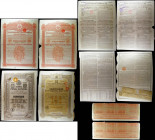 Russia, Imperial Government of Russia 1890, 1250 Gold Roubles, Consolidated 4% Railroad bonds (2), red , Fine to Good Fine with some coupons (detached...