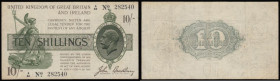 Ten Shillings Bradbury T18 issued 1918 black serial A/40 282540, No. with dash, (Pick350a), GVF

Estimate: GBP 150 - 250