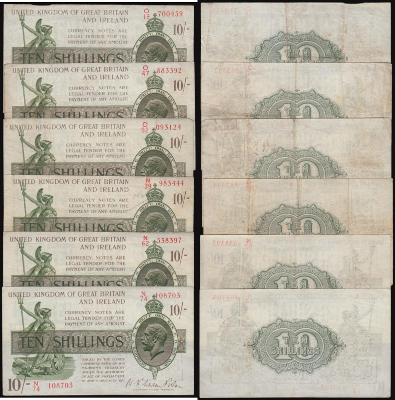 Ten Shillings Fisher Second issue (6) red serial numbers, with the word No. now ...