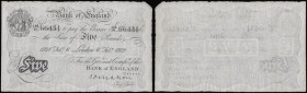 Five Pounds Mahon white note B215 London 6th February 1928 134/H 66431, (Pick320a), VF

Estimate: GBP 180 - 300