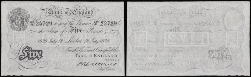 Five Pounds Catterns white B228 London July 18th 1929 236/H 25729 EF

Estimate...