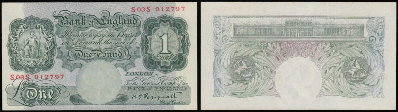 One Pound Peppiatt B261 replacement issued 1948 S03S 012797, VF-GVF looks better...