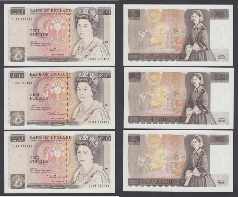 Ten Pounds Somerset 1987 B349 (3) consecutives CU68 737491-493 Unc

Estimate: ...