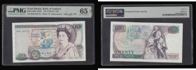 Twenty Pounds QE2 pictorial type & William Shakespeare, Gill B355 Purple & Green issue 1988 series 05M 467772 Gem Unc PMG 65 EPQ

Estimate: GBP 120 ...