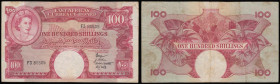 East Africa 100 Shillings P40 (1958-1960) F-VF with some stains and dirt

Estimate: GBP 100 - 200