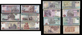 Egypt - Central Bank of Egypt (7) a group of Royal issues all with serial number 0000004 as follows: Two Hundred Pounds 2009 issue Pick 69a (Signature...
