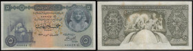 Egypt Five Pounds 1952 issue Pick 31 very low serial number 000045 EF or better with some staining on the reverse, a rare early issue

Estimate: GBP...