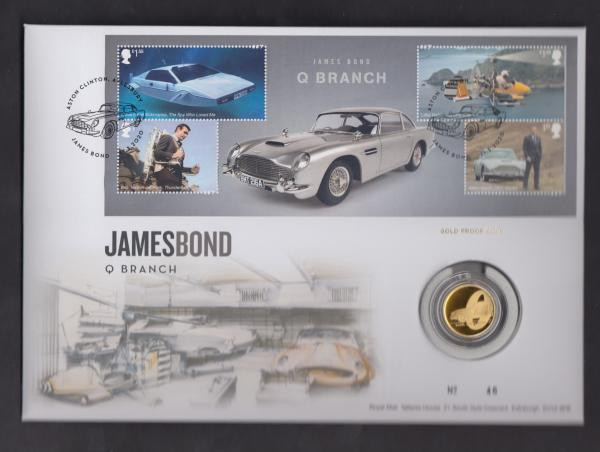 Numismatic Cover 2020 James Bond - Q Branch, comprising Twenty Five Pounds 2020 ...