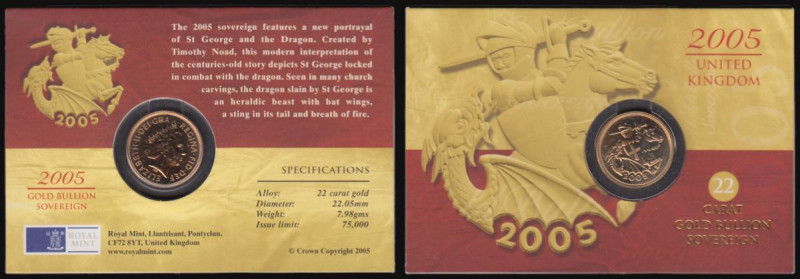 Sovereign 2005 S.SC6 UNC on the Royal Mint card of issue 

Estimate: GBP 280 -...