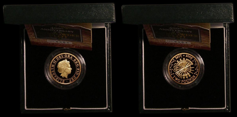 Two Pounds 2005 400th Anniversary of the Gunpowder Plot Gold Proof S.K18 nFDC/FD...