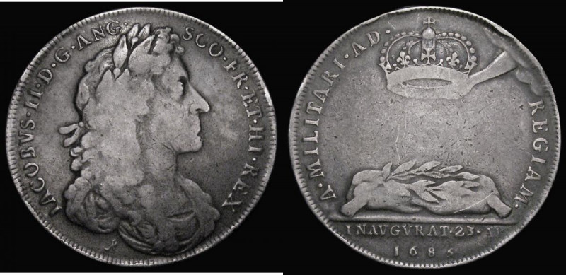 Coronation of James II 1685 34mm diameter in silver by J.Roettier, Eimer 273, th...