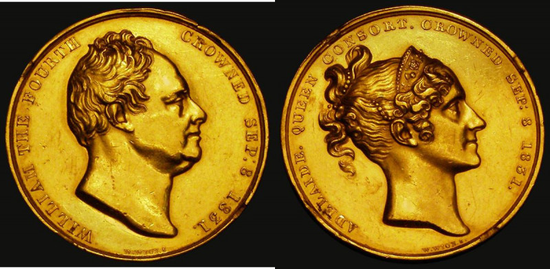 Coronation of William IV 1831 33mm diameter in gold by W.Wyon, Obverse: after F....