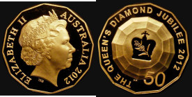 Australia Fifty Cents 2012 Queen Elizabeth II Diamond Jubilee Gold Proof 33.65 grammes, (AGW 1.0812oz.) FDC

Estimate: GBP 1500 - 2000