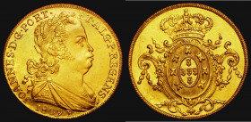 Brazil 6400 Reis Gold 1809R KM#236.1 EF and lustrous with some minor hairlines, a very pleasing example with considerable eye appeal

Estimate: GBP ...