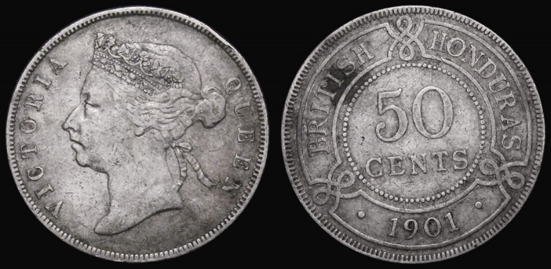 British Honduras 50 Cents 1901 KM#10 Fine, scarce with a mintage of just 10,000 ...