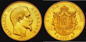 France 50 Francs Gold 1857A KM#804.1 EF/GEF and lustrous with some small edge nicks

Estimate: GBP 700 - 800