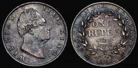 India One Rupee 1835 F incuse on truncation KM#450.3 GEF/EF with multicoloured toning

Estimate: GBP 270 - 350