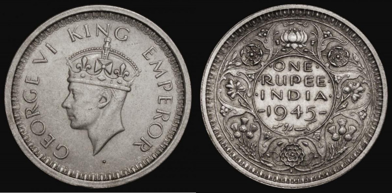 India One Rupee 1945 Large 5, Bombay Mint KM#557.1 GVF/EF Very Rare

Estimate:...