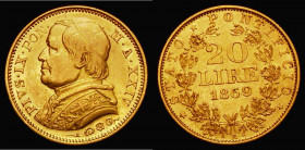 Italian States - Papal States 20 Lire Gold 1869 XXIV-R KM#1382.4 GVF/NEF

Estimate: GBP 330 - 380