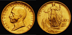 Italy 100 Lire Gold 1931R Year IX KM#72 Lustrous A/UNC with some light contact marks

Estimate: GBP 420 - 480