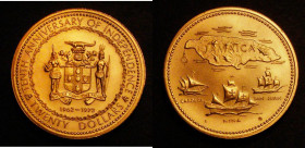 Jamaica Twenty Dollars Gold 1972 Tenth Anniversary of Independence KM#61 UNC in capsule, no certificate

Estimate: GBP 300 - 400