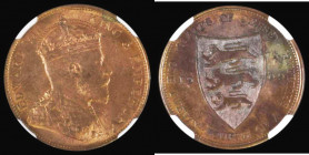 Jersey 1/24th Shilling 1909 S.7010 in an NGC holder and graded MS64 RB, the obverse almost fully lustrous, the reverse attractively toned

Estimate:...