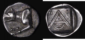 Ancient Greece - Argolis, Argos Silver Triobol (c.330-270BC) Obverse: Forepart of wolf left, Reverse: Large A, N-I across upper field, with crescent b...