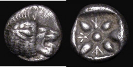Ancient Greece - Ionia, Miletos (6th Century BC) Silver Obol, Obverse: Lion's head to right, Reverse: Star ornament within incuse square, 9mm diameter...