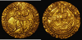 Angel Henry VIII First Coinage S.2265, North 1760, mintmark Castle, with pellet before on both sides, Schneider 557, 5.03 grammes, Good Fine, on a sli...