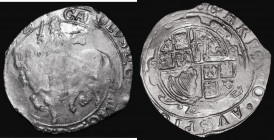 Halfcrown Charles I Group III, Third horseman, King wears cloak flying from shoulder, type 3a2, S.2775 mintmark Triangle in Circle, 14.94 grammes, Fin...