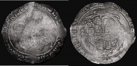 Halfcrown Charles I under Parliament Group 3a3 S.2778 mintmark ( P ) or ( R ) this unclear, portrait and horse worn, 15.47 grammes, obverse legend mos...