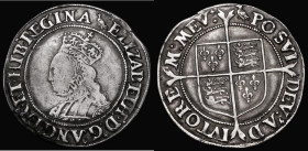 Shilling Elizabeth I Second issue S.2555 mintmark Martlet, 5.94 grammes, Fine or slightly batter/NVF, the obverse with a thin scratch in the field, th...