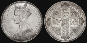 Crown 1847 Gothic UNDECIMO, ESC 288, Bull 2571 NEF, the obverse with some contact marks, an attractive example retaining some subdued lustre

Estima...