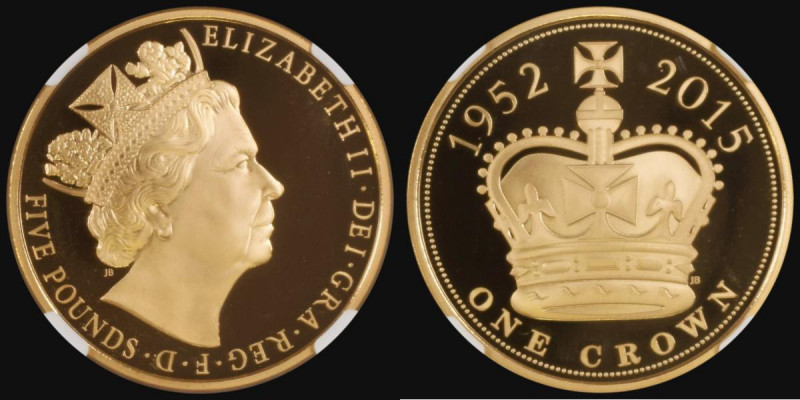 Five Pound Crown 2015 Queen Elizabeth II - The Longest Reigning Monarch S.L43 Go...