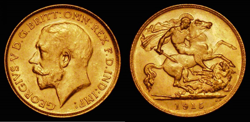 Half Sovereign 1915M Marsh 531, S.4007 UNC and lustrous the obverse with some li...