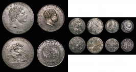 Crowns to Sixpences (6) Crown 1819LIX ESC 215, Bull 2010 NVF, Halfcrown 1818 ESC 621, Bull 2099 VF/GVF with grey tone, the obverse with a heavier cont...