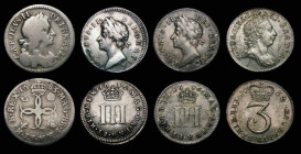 Maundy Odds (4) Fourpence 1683 ESC 1857, Bull 639, Threepences (3) 1686 Small O in IACOBVS, F of FRA has no lower right serif, Bull 796 Good Fine, 168...