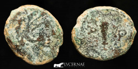 Carteia Bronze Quadrans 4.17 g., 19 mm. Cadiz (San Roque) 80-20 A.D. Fine