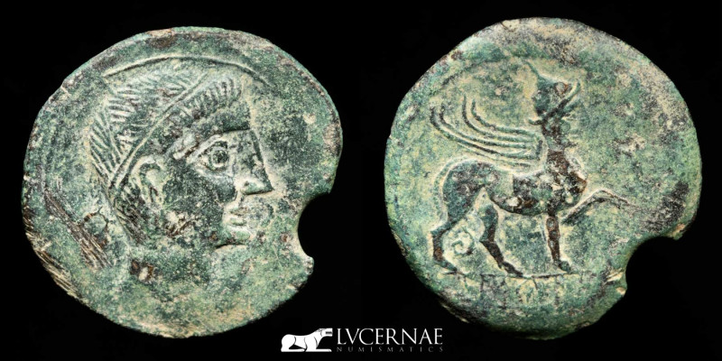 Ancient Hispain, Castulo, mid 2nd Century BC, AE As (11,6 g. 31 mm.), Sphinx. Sc...