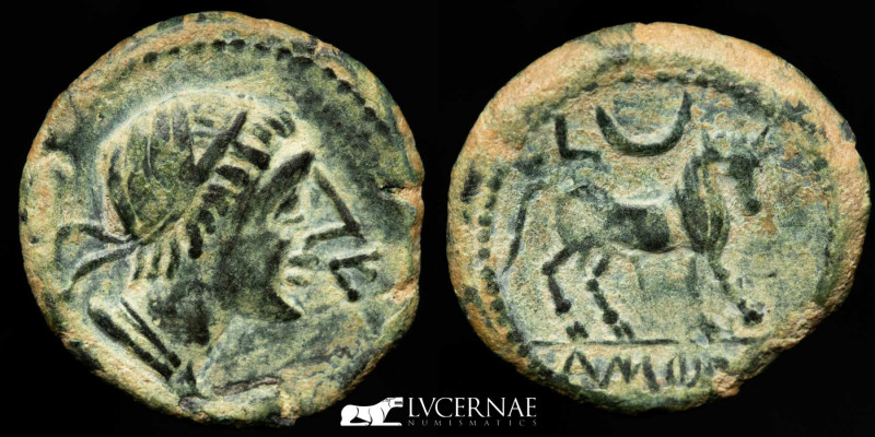 Ancient Hispania - Castulo (Linares, Jaen) 180-150 BC.- 
Bronze semis (2,94 g, 1...