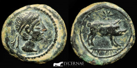 Castulo (Hispania) Bronze Quadrans 2,94 g., 16 mm. Castulo 180-150 B.C. EF